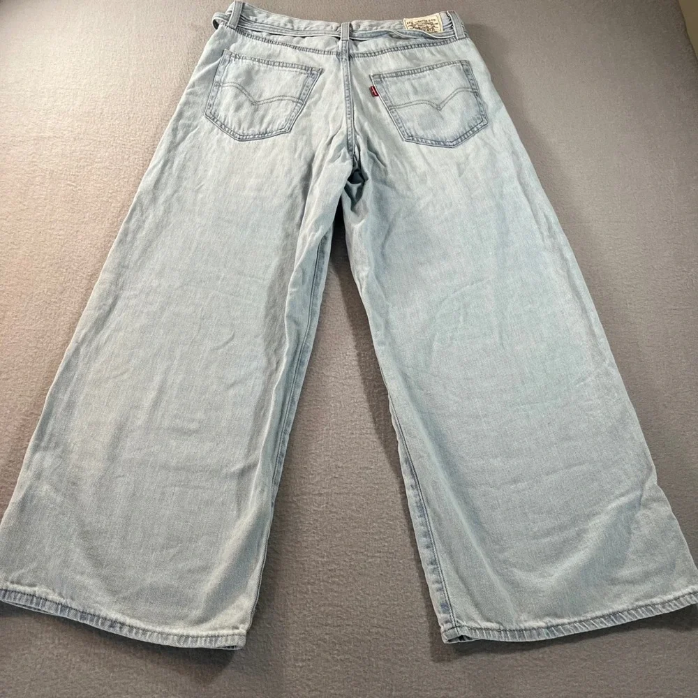 Levis Premium XL Straight tie waist Wide Leg Light Wash jeans W30 L29 A8701-0008